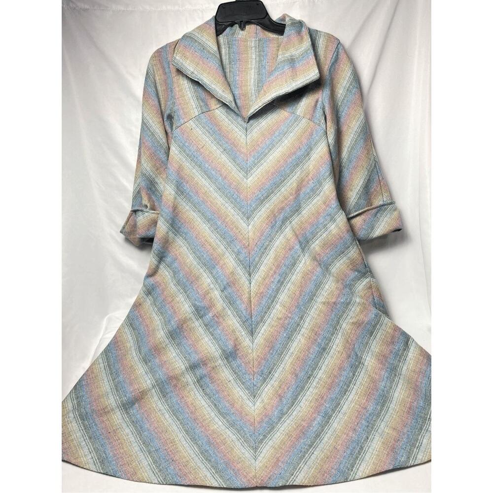 Vintage Striped Dress V-Neck, A-Line 9